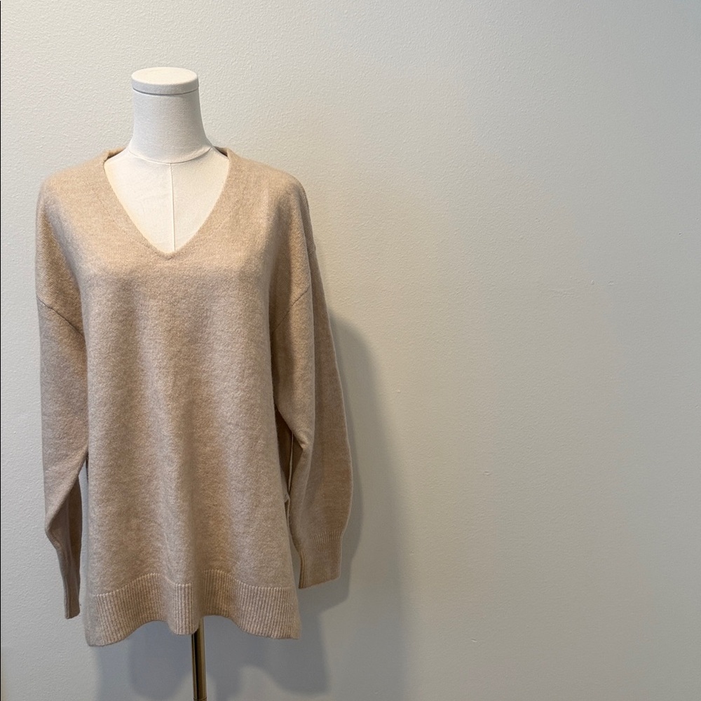 H&M Soft Beige V-Neck Sweater